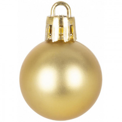 Baňky MagicHome, 12 ks, 3 cm, zlaté, na vánoční stromeček