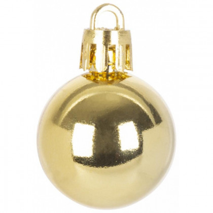 Baňky MagicHome, 12 ks, 3 cm, zlaté, na vánoční stromeček