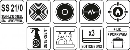 Hrnec střední s poklicí NEREZ 32x20cm 16,1l