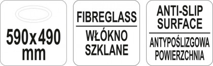 Tác číšnický ovál 590x490mm ANTI SLIP