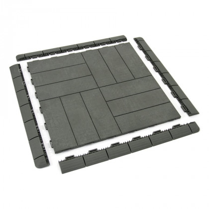 Světle šedá plastová terasová dlažba Linea Marte - 56,3 x 56,3 x 1,3 cm