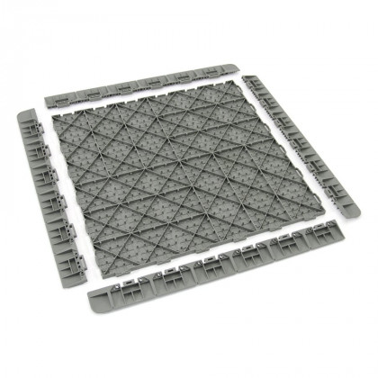 Světle šedá plastová terasová dlažba Linea Marte - 56,3 x 56,3 x 1,3 cm