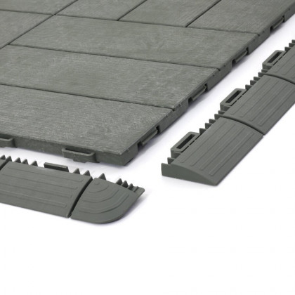 Světle šedá plastová terasová dlažba Linea Marte - 56,3 x 56,3 x 1,3 cm