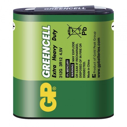 Zinkochloridová baterie GP Greencell 4,5V, blistr