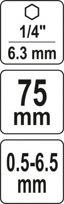 Bezklíčové rychloupínací sklíčidlo 0.5-6.5mm HEX