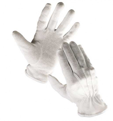 CERVA - BUSTARD rukavice bavlněný úplet s PVC terčíky -…