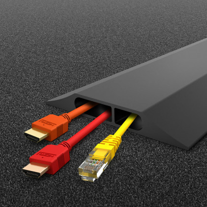 Černý plastový kabelový most - 9 m x 10,8 cm x 1,4 cm