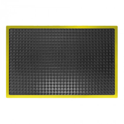 Černo-žlutá gumová protiúnavová rohož - 90 x 60 x 1,4 cm