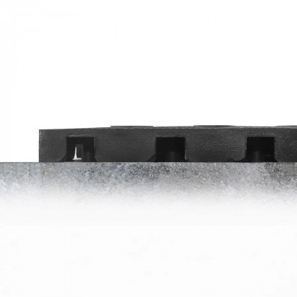 Černá gumová protiúnavová protiskluzová rohož Premium Fatigue - 50 x 50 x 2,4 cm