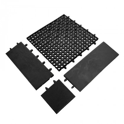 Černá gumová náběhová hrana "samice" pro rohože Tough