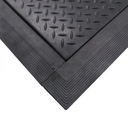 Žlutá gumová náběhová hrana "samice" pro rohože Solid Top Tile FLOMA - 98,5 x 7,5 cm