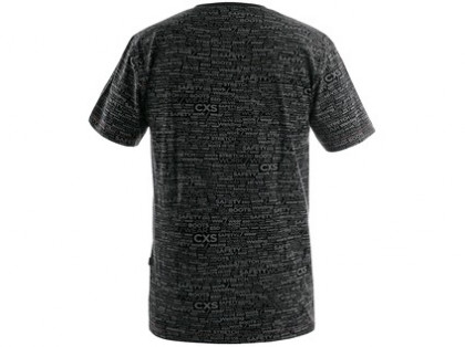 Tričko CXS DARREN, krátký rukáv, potisk CXS logo, černé, vel. 4XL