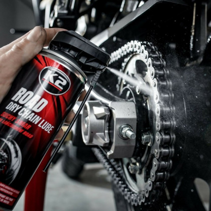 K2 ROAD DRY CHAIN LUBE 400 ml - suché mazivo na řetězy motocyklů