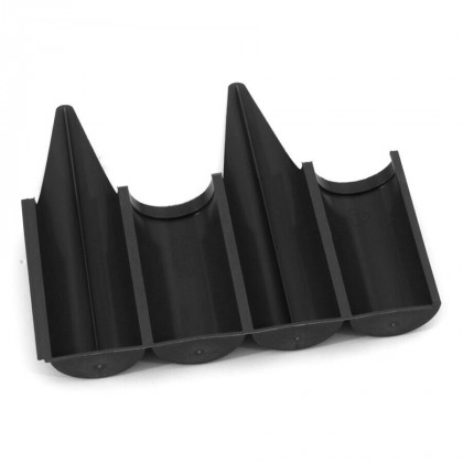 Černý plastový palisádový zahradní obrubník FLOMA Wood - délka 25 cm a výška 12,5 cm