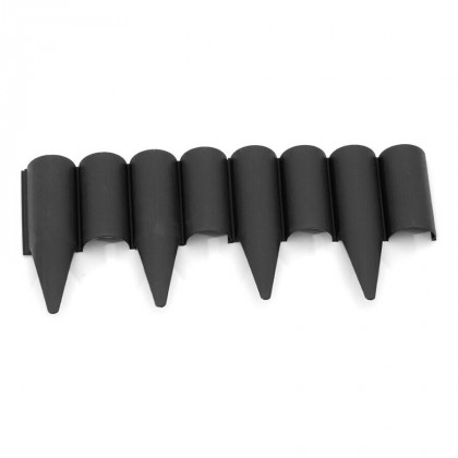 Černý plastový palisádový zahradní obrubník FLOMA Wood - délka 25 cm a výška 12,5 cm