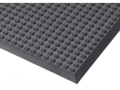 Šedá gumová olejivzdorná protiskluzová protiúnavová rohož FLOMA Bubble - 65 x 95 x 1,5 cm