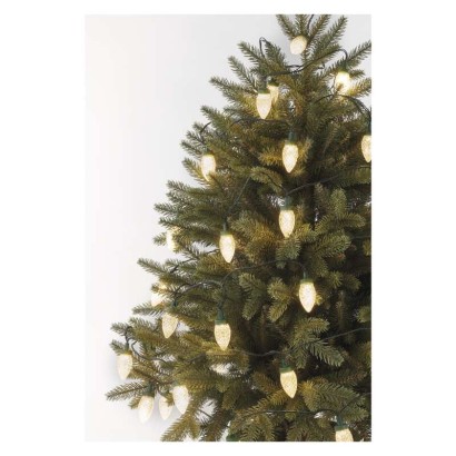 LED vánoční řetěz – šišky, 9,8 m, venkovní i vnitřní, teplá bílá, programy