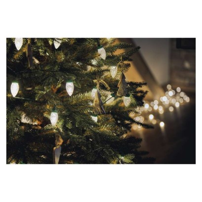 LED vánoční řetěz – šišky, 9,8 m, venkovní i vnitřní, teplá bílá, programy