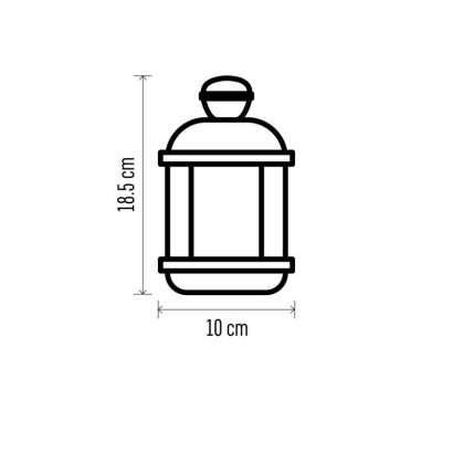 LED lucerna černá, kulatá, 18,5 cm, 1x CR2032, vnitřní, vintage, časovač