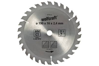 WOLFCRAFT - Kotouč pilový HM 30zub 190mm