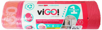 viGO! Premium odpadkový pytel LD se zatahováním 60l/10ks -…