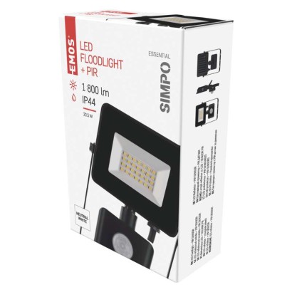 LED reflektor SIMPO s pohybovým čidlem, 20,5W neutrální bílá