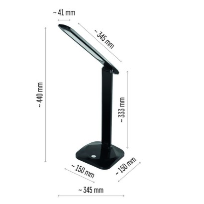 LED stolní lampa CHASE, černá