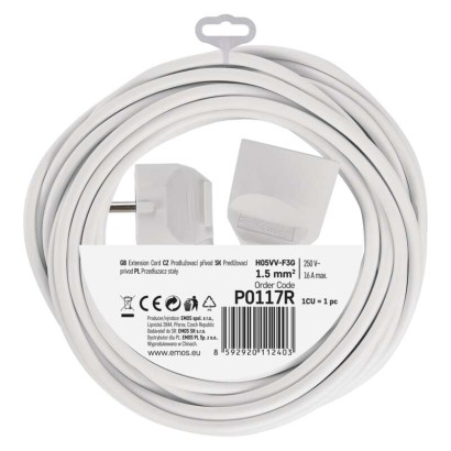Prodlužovací kabel – spojka, 7m, bílý