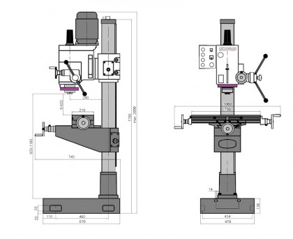 Sloupová převodová vrtačka OPTIdrill DH 40 CT