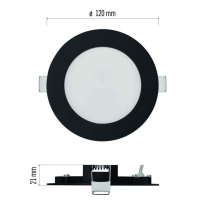 LED vestavné svítidlo NEXXO, kruhové, černé, 7W, se změnou CCT