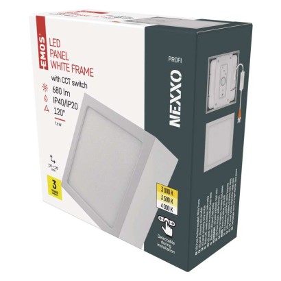 LED přisazené svítidlo NEXXO, čtvercové, bílé, 7,6W, se změnou CCT