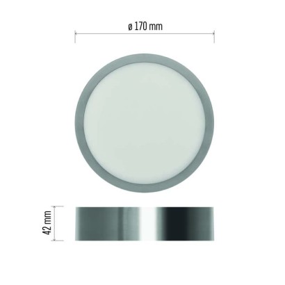 LED přisazené svítidlo NEXXO, kruhové, stříbrné, 12,5W, se změnou CCT