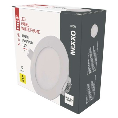LED vestavné svítidlo NEXXO, kruhové, bílé, 7W, neutrální bílá
