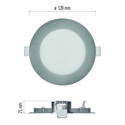 LED vestavné svítidlo NEXXO, kruhové, stříbrné, 7W, se změnou CCT