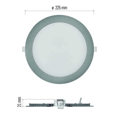 LED vestavné svítidlo NEXXO, kruhové, stříbrné, 18W, se změnou CCT