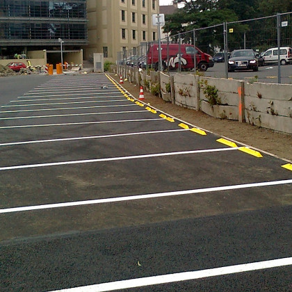 Černý plastový parkovací doraz Carstop - 78 x 8 x 6 cm