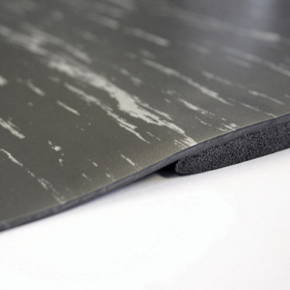 Šedá gumová protiúnavová rohož FLOMA Marble - 90 x 90 x 1,4 cm