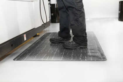 Šedá gumová protiúnavová rohož FLOMA Marble - 90 x 90 x 1,4 cm