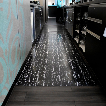 Šedá gumová protiúnavová rohož FLOMA Marble - 90 x 90 x 1,4 cm