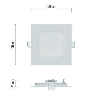LED vestavné svítidlo NEXXO, čtvercové, bílé, 7W, neutrální bílá