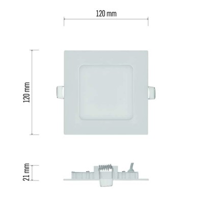 LED vestavné svítidlo NEXXO, čtvercové, bílé, 7W, neutrální bílá