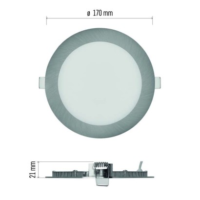 LED vestavné svítidlo NEXXO, kruhové, stříbrné, 12,5W, se změnou CCT
