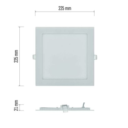 LED vestavné svítidlo NEXXO, čtvercové, bílé, 18W, neutrální bílá