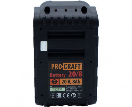 Baterie akumulátorová,20V Li-ion, 8000mAh Procraft 20/8 | 20/8
