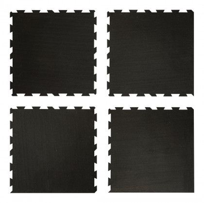 Černá gumová modulová puzzle dlažba (střed) FLOMA IceFlo SF1100 - 100 x 100 x 1 cm