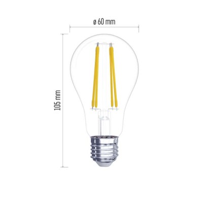 LED žárovka Filament A60 3,4W E27 teplá bílá