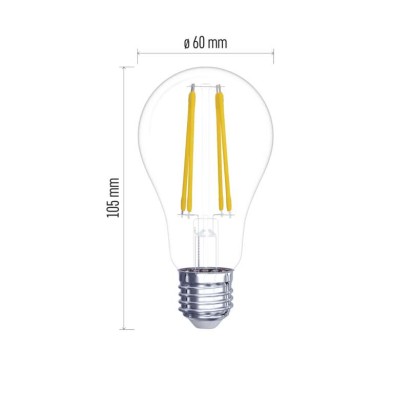 LED žárovka Filament A60 5,9W E27 teplá bílá