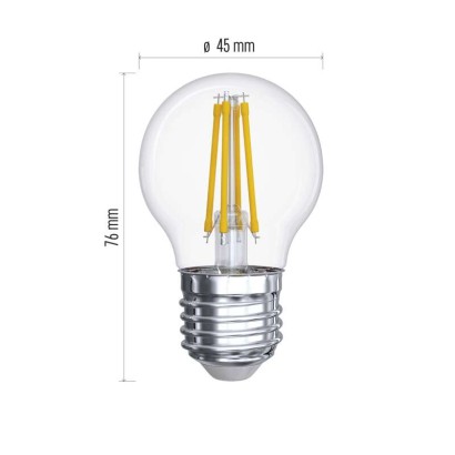LED žárovka Filament Mini Globe 6W E27 neutrální bílá