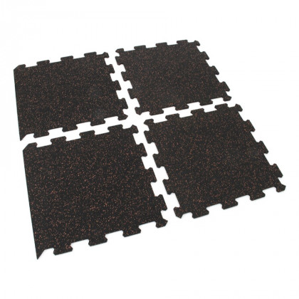 Černo-červená gumová modulová puzzle dlažba (střed) FLOMA FitFlo SF1050 - 50 x 50 x 0,8 cm