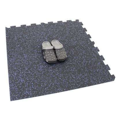 Černo-modrá gumová modulová puzzle dlažba (střed) FLOMA FitFlo SF1050 - 50 x 50 x 0,8 cm